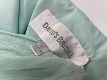 Piękna krótka sukienka miętowa David's Bridal Mint Dress r. XS