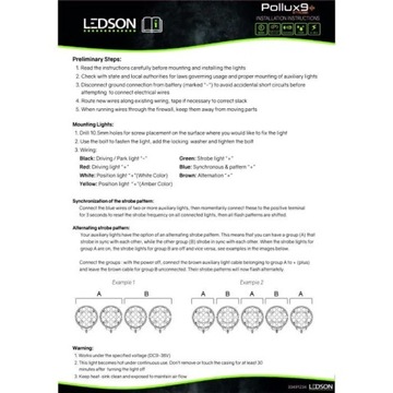 Галогенная лампа дальнего света + стробоскоп LEDSON POLLUX9+