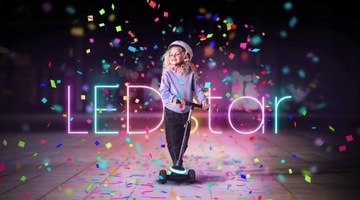 Детский трехколесный самокат CARIBOO со светодиодной подсветкой, 20 режимов цвета.