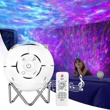 Lampka projektor Virone biały LED Starry Sky 360 stopni