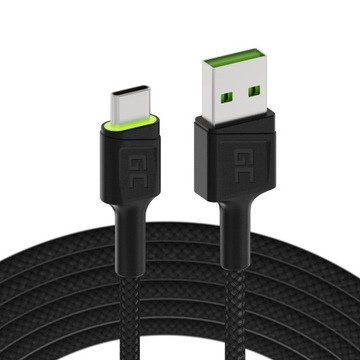 Kabel Green Cell Ray z podświetleniem LED 2m USB-A - USB-C Type C