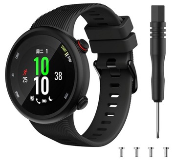 Pasek Silikonowy do Garmin Forerunner 45s / Czarny