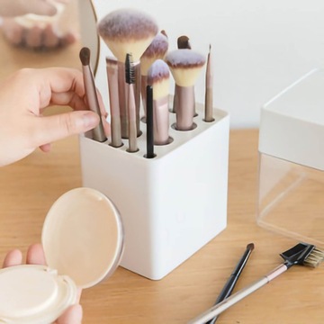 Органайзер для кистей для макияжа с 12 отверстиями и вентиляцией, белый