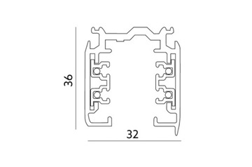 Трехфазное освещение белого цвета длиной 2 метра