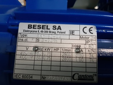 Редуктор BESEL, двигатель 0,37 кВт, инвертор 230 В.