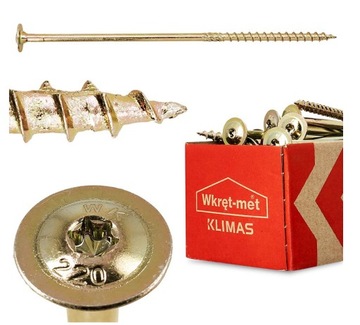 WKRĘTY CIESIELSKIE WKCP 8x140 TORX ŁEB TALERZOWY PODKŁADKOWY KLIMAS 25sztuk
