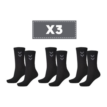 Комплект носков Hummel, 3 шт., черные, размеры 46-48.