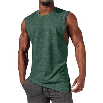 Solid Round Neck Fitness Clothing Sleeveless T-Shi