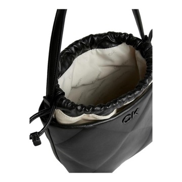 CALVIN KLEIN TOREBKA DAMSKA QUILT BUCKET BAG CZARNA