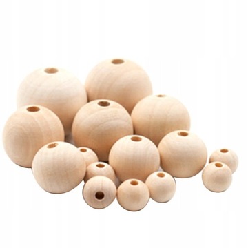 50 sztuk koraliki drewniane okrągłe koraliki drewniane z otworem do wyrobu
