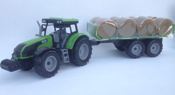 DUŻY TRAKTOR Z PRZYCZEPĄ ŚWIATŁO I DŹWIĘK FARMER