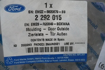 FORD S-MAX 15R- - LIŠTA LEVÝ PŘEDNÍ NA DVEŘE