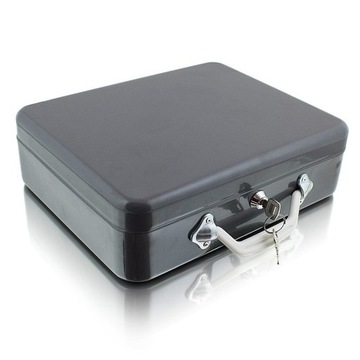 KASETKA CZARNA NA KLUCZ TRANSPORTER PIENIĘDZY PRZENOŚNY METALOWA SKRYTKA