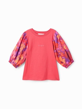 Desigual Bluzka 23WGTK13 Różowy Regular Fit