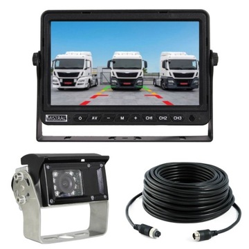 Przewodowy zestaw cofania AHD 12/24 zamykana automatycznie kamera 15m audio