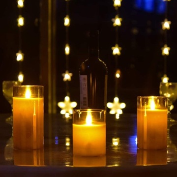 3 СВЕЧИ, ДЕКОРАТИВНЫЕ СВЕЧИ СВЕТОДИОДНЫЕ, ПОЗОЛОЧЕННОЕ СТЕКЛО, ДЕКОРАТИВНЫЕ, ДЕКОРАТИВНЫЕ РОЖДЕСТВЕНСКИЕ СВЕЧИ