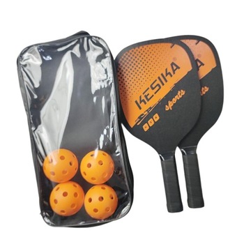 Pickleball Paddles Set Rackets Carry Bag Wood Red