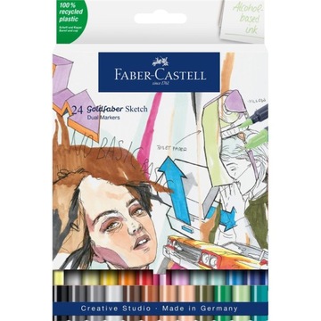 Pisaki artystyczne dwustronne 24kol Faber-Castell