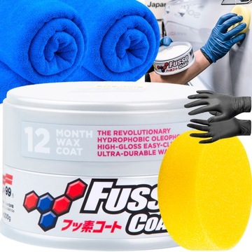 SOFT99 FUSSO Coat WAX Light 12 MONTHS 200G TWARDY WOSK DO SAMOCHODU