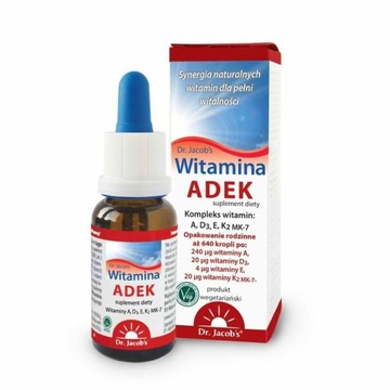 Witamina ADEK 20ml Witamin A+D3+E+K2MK7 Dr.Jacobs
