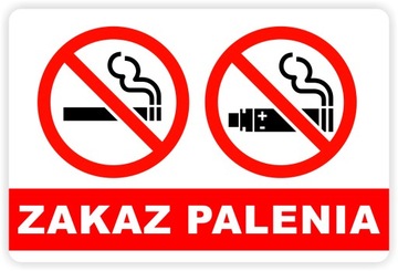 Naklejka Zakaz palenia w miejscu pracy PAPIEROSÓW tytoniu sanepid 30 cm