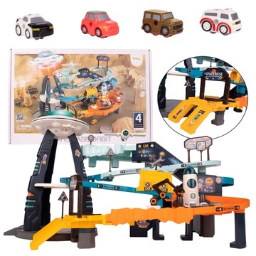 АВТОМОБИЛЬНАЯ ТРЕК ГОРКА парковка ЛИФТ ПРОСТРАНСТВЕННАЯ БАЗА СОУС НЛО 4 МАШИНЫ