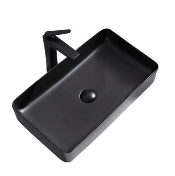 Umywalka Nablatowa Czarna Matowa Rea Denis 60 cm