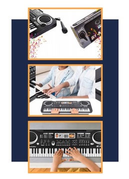 KEYBOARD ORGANY PIANINO DLA DZIECI ORGANKI ELEKTRYCZNE + MIKROFON PIANINKO