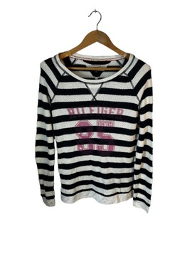 Sweter damski Tommy Hilfiger w paski z logiem XL