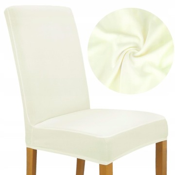 POKROWIEC NA KRZESŁO ECRU ELASTYCZNY UNIWERSALNY POKROWCE UNIWERSALNE