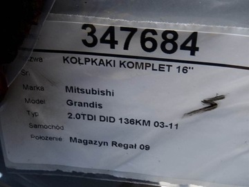 KOLPKAKI KOMPLET 16 4252A044 MITSUBISHI GRANDIS 2.0 DI-D 100KW 136KM