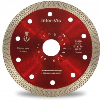 TARCZA DIAMENTOWA PRECYZYJNA 125 MM X 10 MM X BLADE TURBO CIENKA 1.4 MM