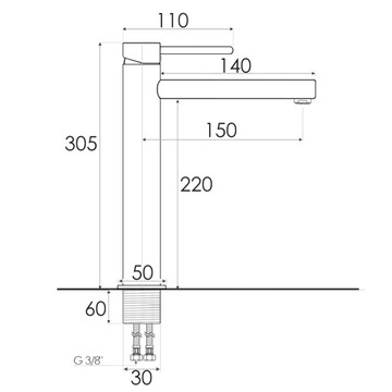 Смеситель для ванной комнаты для умывальника, черный, ДЛИННАЯ ЛЕНТА