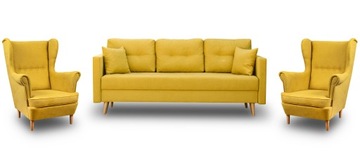 ZESTAW WYPOCZYNKOWY SKANDYNAWSKI SOFA + 2 FOTELE
