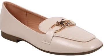 iShoes МОКАСИНЫ ЖЕНСКИЕ С ДЕКОРАЦИЕЙ, ТУФЛИ НА ПЛОСКОЙ ПЛОСКОЙ ПЛОСКОСТИ, БЕЖЕВЫЕ, СВЕТЛО-СЕРЫЕ.