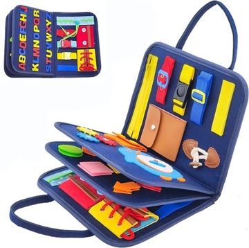 Tablica Manipulacyjna Sensoryczna Montessori Zegar edukacyjna prezent