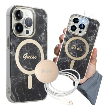 Zestaw Guess Etui + Ładowarka do iPhone 14 Pro
