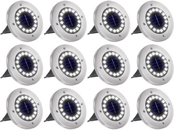 12 СОЛНЕЧНЫХ САДОВЫХ ЛАМП, ПРИБОР, ДВИЖЕНИЕ, 16 СВЕТОДИОДОВ, СВЕТЯЩИЙСЯ ДИСК