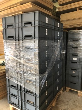 SKRZYNKA TRANSPORTOWA MAGAZYNOWA SZARA MOCNA 60/40/18