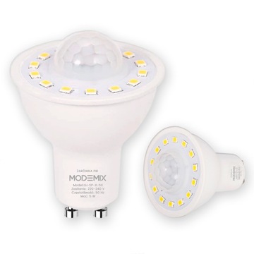 СВЕТОДИОДНЫЕ ЛАМПОЧКИ 2X ДАТЧИК ДВИЖЕНИЯ 5W РЕЗЬБА GU10