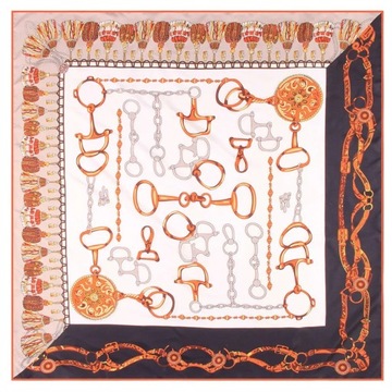 Manual Hand Rolled Twill Silk Scarf Women Palace P