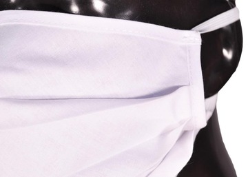 MASKA maseczka bawełniana STREETWEAR gumki WHITE