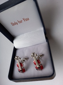 Захватывающие запонки для скрипки Страдивари