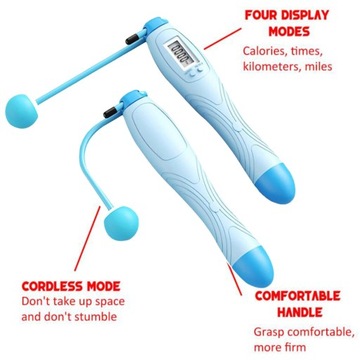 Электронное упражнение на скакалке с двойным режимом синего цвета