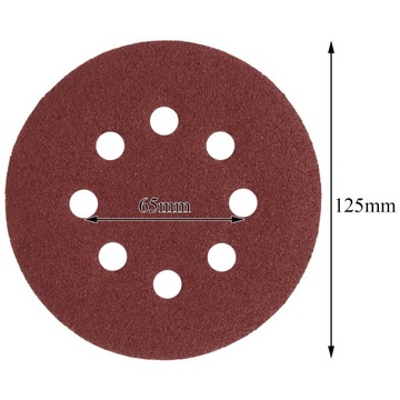 50 ШЛИФОВАЛЬНЫХ ДИСКОВ БУМАГА С ОТВЕРСТИЯМИ VELCRO 125 P180