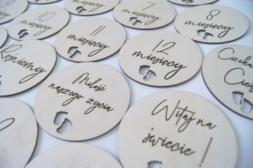 Таблички деревянные с МЕСЯЦАМИ для фотографий, 14 шт.