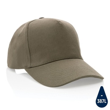 Daszkowa Czapka z Materiału Recyklingowego, Zielona, 280 g/m2 - 12 x Ø 18,5