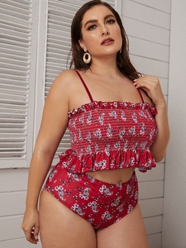 Strój kąpielowy bikini w kwiaty push-up XL 42