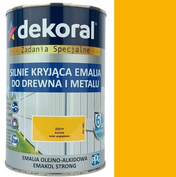 EMAKOL STRONG DO DREWNA I METALU ŻÓŁTY POŁYSK 0,9L