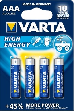 4x bateria LR03 Varta Longlife Power MN2400 AAA 1.